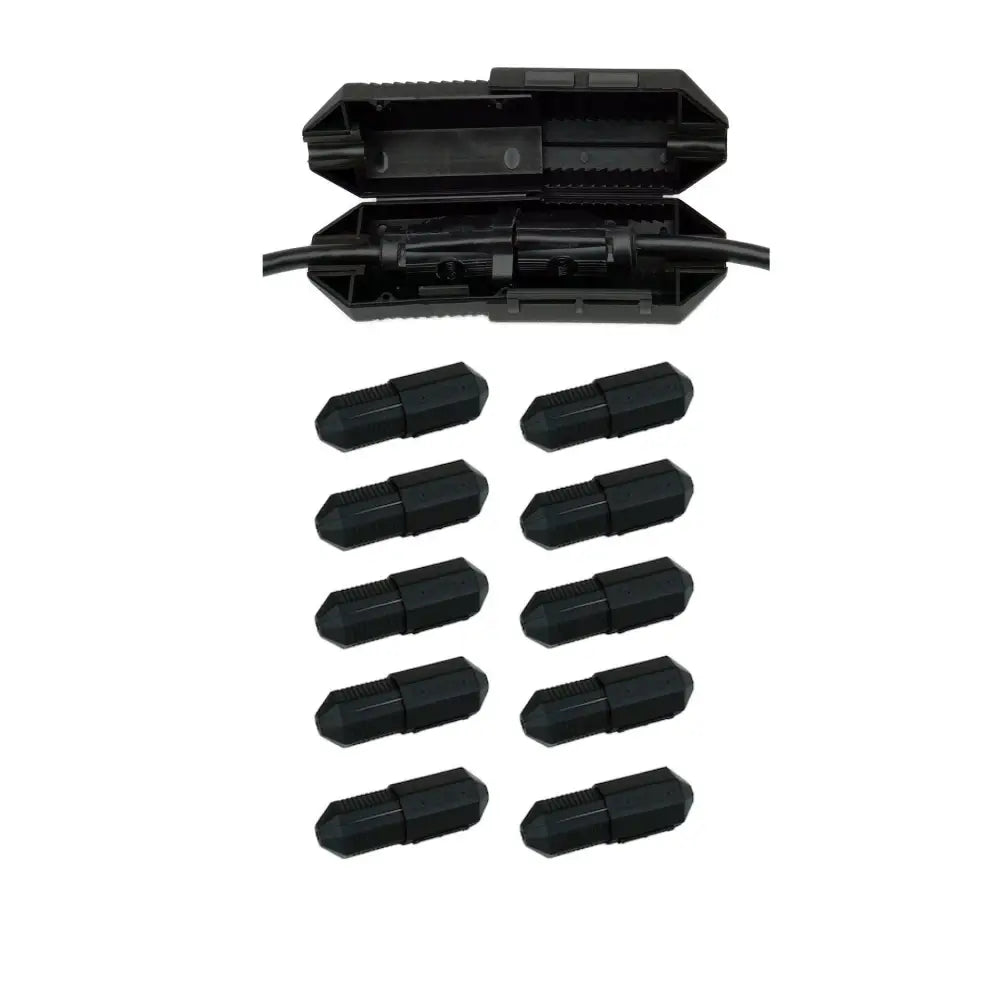 CordSafe PLUS Black Extension Cord Safety Cover - Weather-Resistant Plug Protector 12-18 AWG Made in USA - 10pk