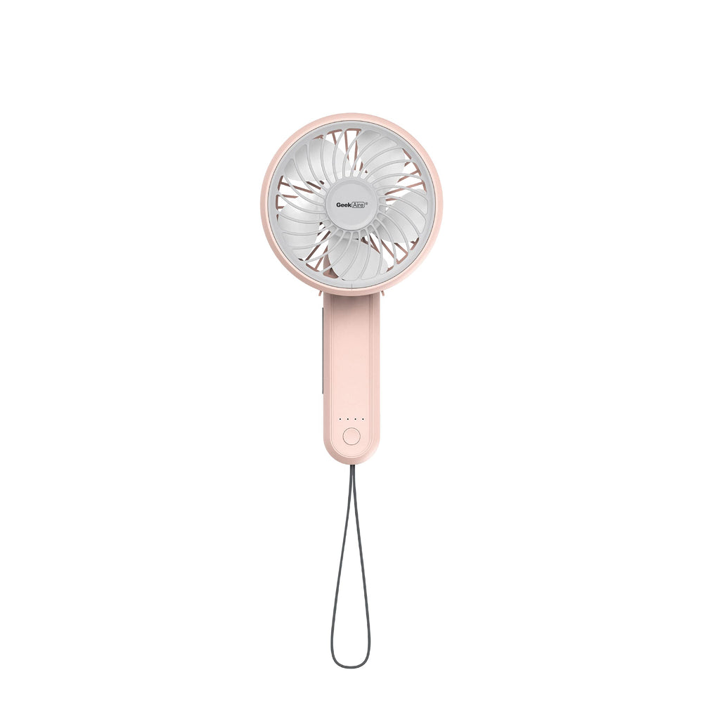 GeekAire 4 inch USB Rechargeable Battery Operated Portable Handheld 3 Speed Mini Personal Fan Pink
