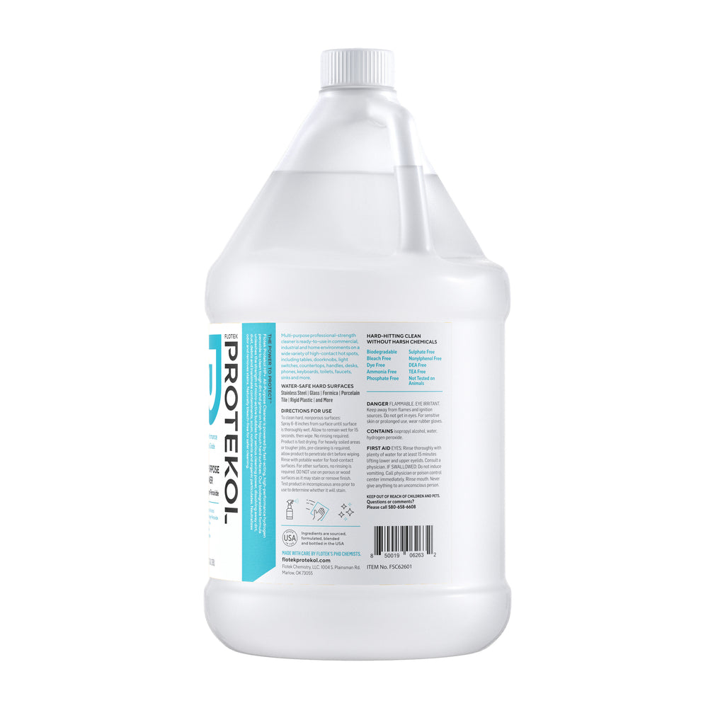 Flotek Protekol HP+ All-Purpose Cleaner FSC62632 75% Isopropyl Alcohol w/ high performance peroxide 1 gallon bottle 4 count case
