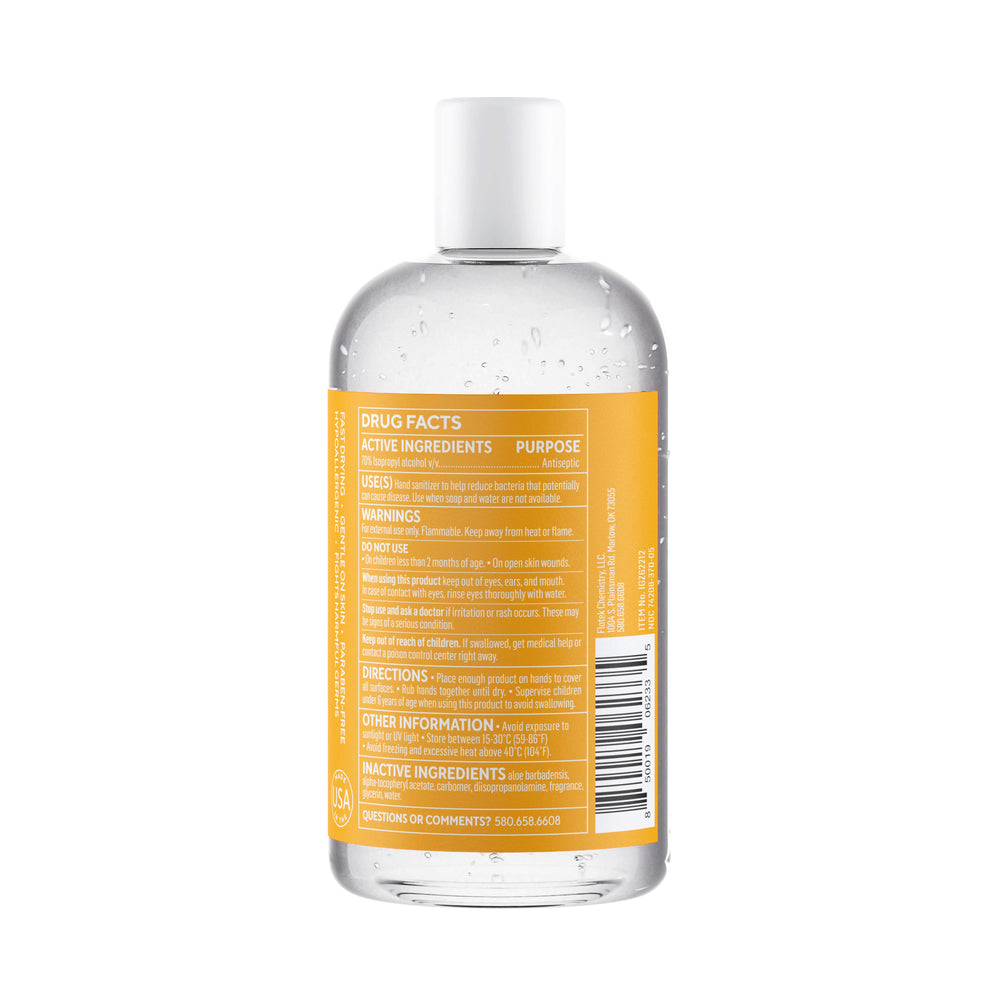 Flotek Protekol Hand Sanitizer FHS62335 70% Isopropyl Alcohol Gel with Citrus Scent 8 oz bottle w/disc top 8 count case