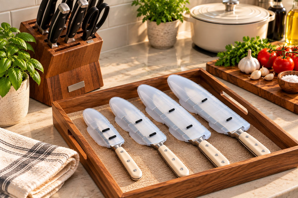 Blade Guard knife protector for storing kitchen knives without a knife block