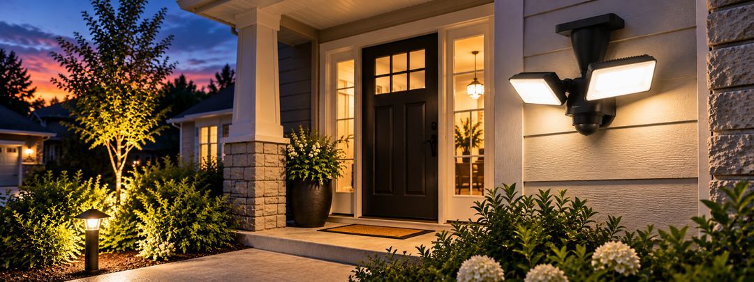 Zone-by-zone outdoor lighting guide for entrances, walkways, driveways, and side yards