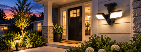 Zone-by-zone outdoor lighting guide for entrances, walkways, driveways, and side yards