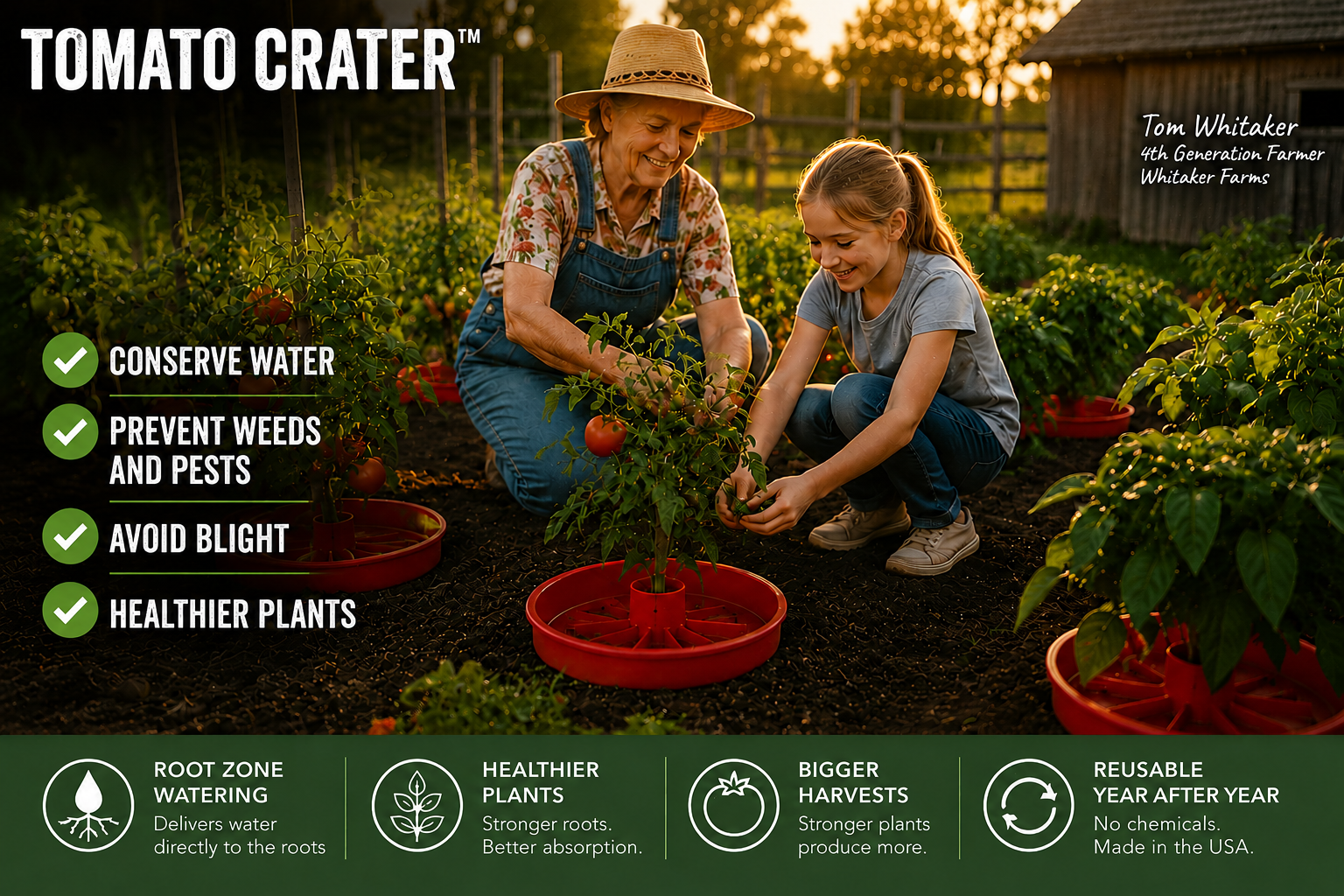 Tomato Crater gardening with the grandaughter