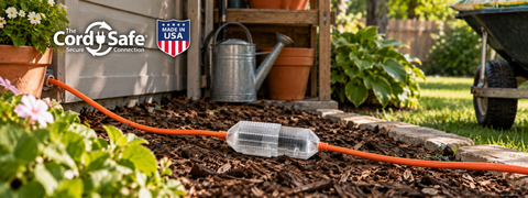 Outdoor extension cord connection protector for one connection