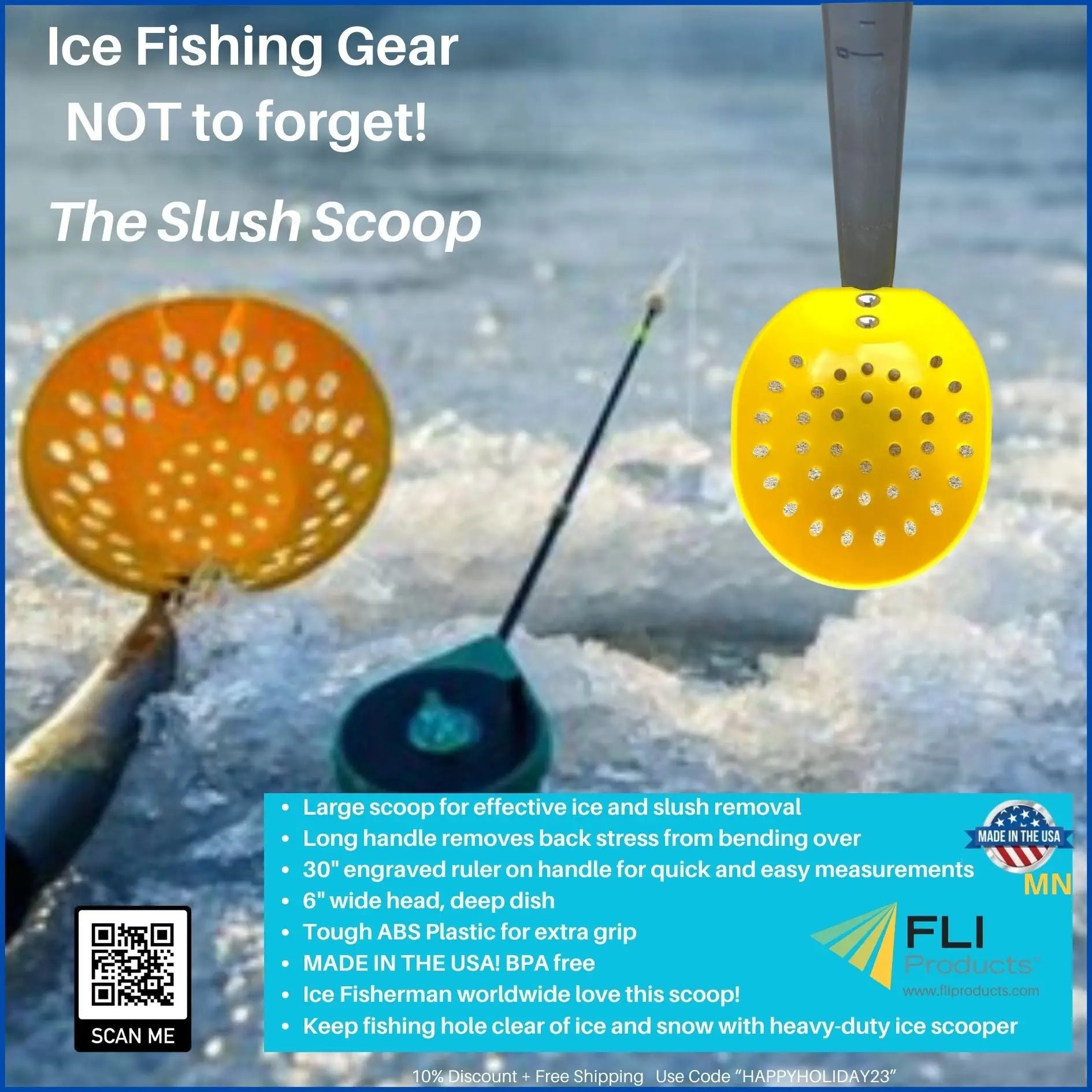 Gearing up for Ice Fishing season? Put this Slush Scoop Ice Dipper Tackle Gear on your sled!