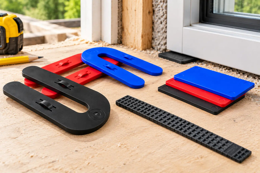Selection of GlazeLock shims in different shapes and sizes