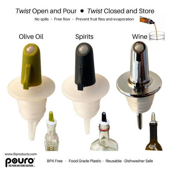 Pouro Oil and Vinegar Spouts for Easy Home Pouring