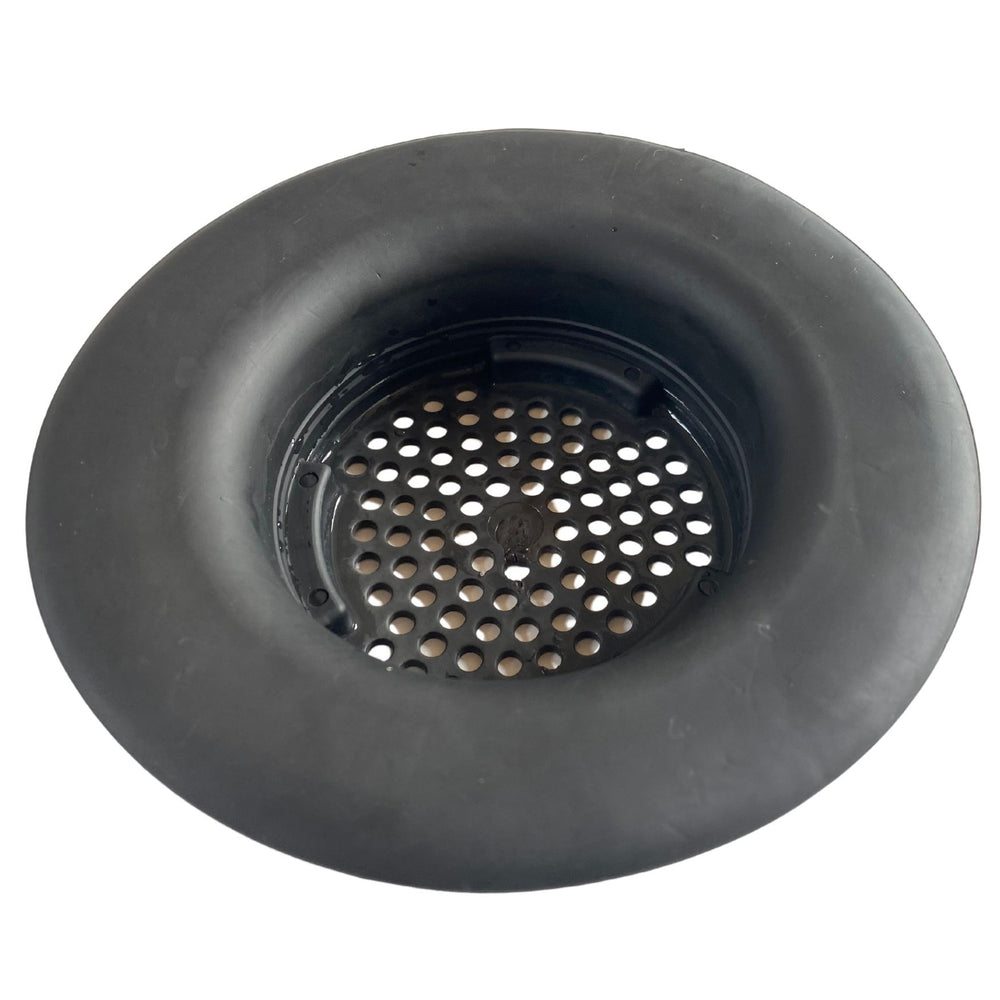 Flex Strainer Kitchen Sink Drain Strainer Basket Replacement, fits 3-1/2” drains, 5-1/4” Diameter, USA Made Black Single