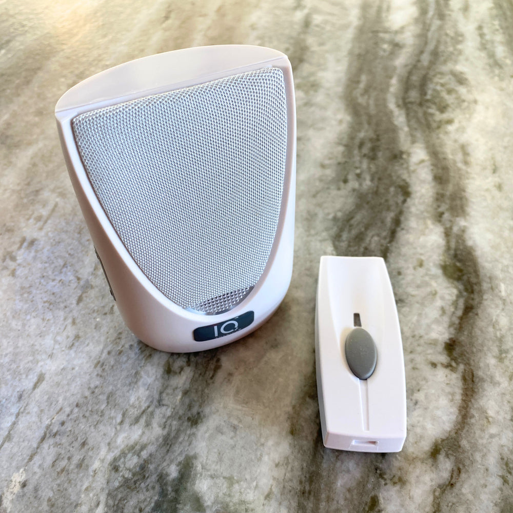 Image of Premium Product: Battery Powered Wireless Portable Door Bell Chime With Visual Alert Kit 6 Chime Tones 4 Level 1 Button White, highlighting its features and quality.