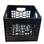 Image of CrateMate Heavy-Duty 16QT 11"x11"x13" Black Milk Crates for Storage, Organization & DIY | Perfect for Home, Camping, Worksite, & More - USA Made, Stackable, Durable, highlighting its features and quality.