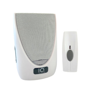 Image of Battery Powered Wireless Portable Door Bell Chime with Visual Alert Kit | 6 Chime Tones | 4 Volume Levels | 1 Button White, highlighting its features and quality.