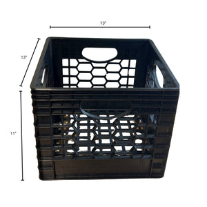 Image of Premium Product: Heavy Duty 11X11X13 16Qt Black Milk Crates For Storage Organization Diy Perfect For Home Camping Worksite More Usa Made Stackable Durable, highlighting its features and quality.