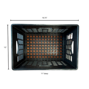 Image of Premium Product: Cratemate Heavy Duty Black Milk Crates For Storage Organization More Versatile Durable Stackable 24Qt 18 75 X 13 X 11, highlighting its features and quality.
