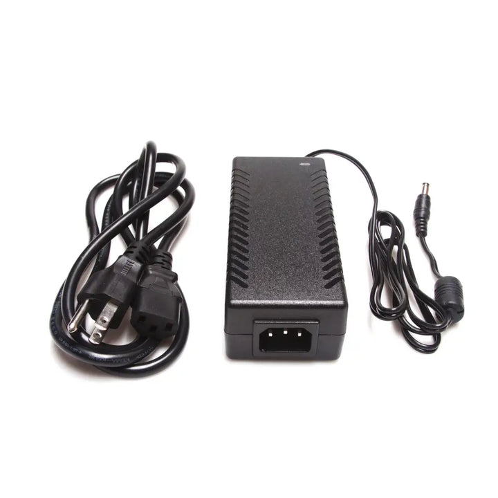 Black plastic agilux 90w 24v constant voltage led power supply adapter with ribbed texture and coiled power cord