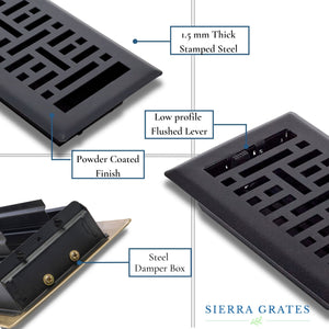 Image of Premium Product: Sierra Grates Metro Steel Floor Register, highlighting its features and quality.