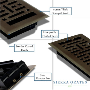 Sierra Grates Metro Steel Floor Register