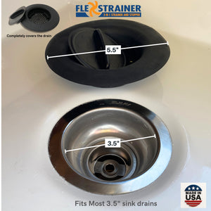 Flex Strainer Sink Strainer & Stopper 2N1 Fits Most 3.5” Drains & Disposals