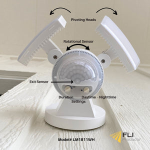 Image of Premium Product: Iq America Lm1811Wh Motion Security Flood Light 1100 Lumen 180 Degree 50 Detection Eave Wall Mount Wh, highlighting its features and quality.