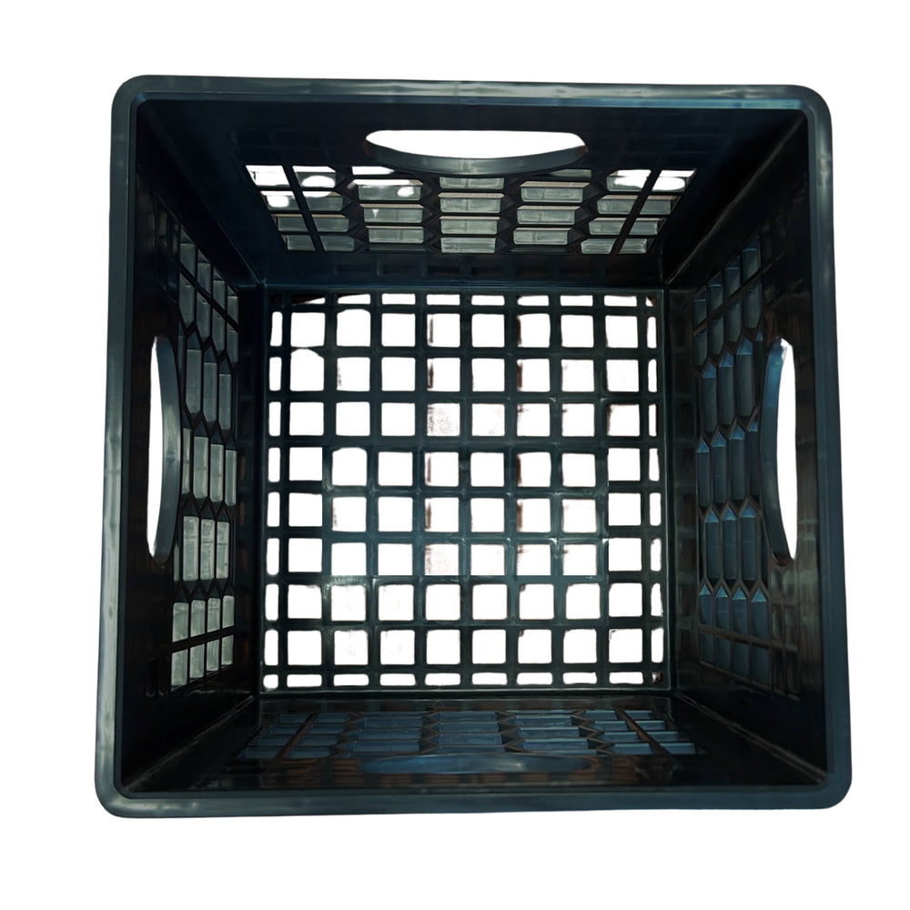 Image of Premium Product: Cratemate Heavy Duty Black Milk Crates For Storage Organization More Versatile Durable Stackable 24Qt 18 75 X 13 X 11, highlighting its features and quality.