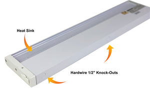 FLI Products 15000 12in LED Under Cabinet Task Light, Direct Wire Switch Dimmable, Linkable, 400 Lumens, Warm White