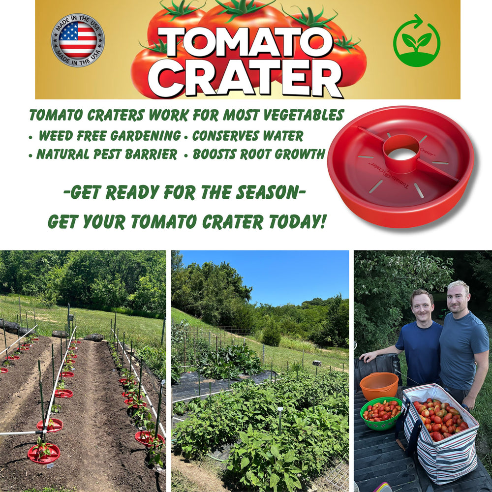 Tomato Crater Gardening Tool, 12” Red Plastic for Healthier Tomatoes 1pk