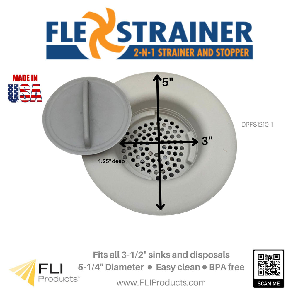 Image of Premium Product: Copy Of Fli Products Flex Strainer Kitchen Sink Strainer Stopper Fits All 3 1 2 Drains 5 1 4 5 1 4 Diameter, highlighting its features and quality.