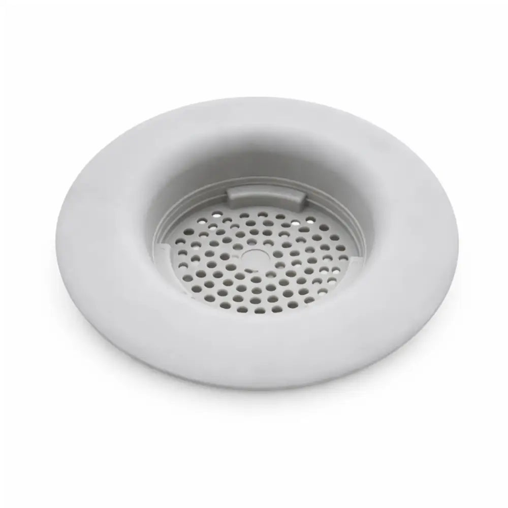 Gray silicone flex strainer kitchen sink drain basket with perforated insert