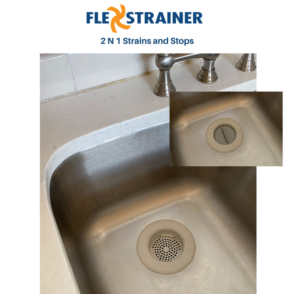 Flex Strainer Sink Strainer & Stopper 2N1 Fits Most 3.5” Drains & Disposals
