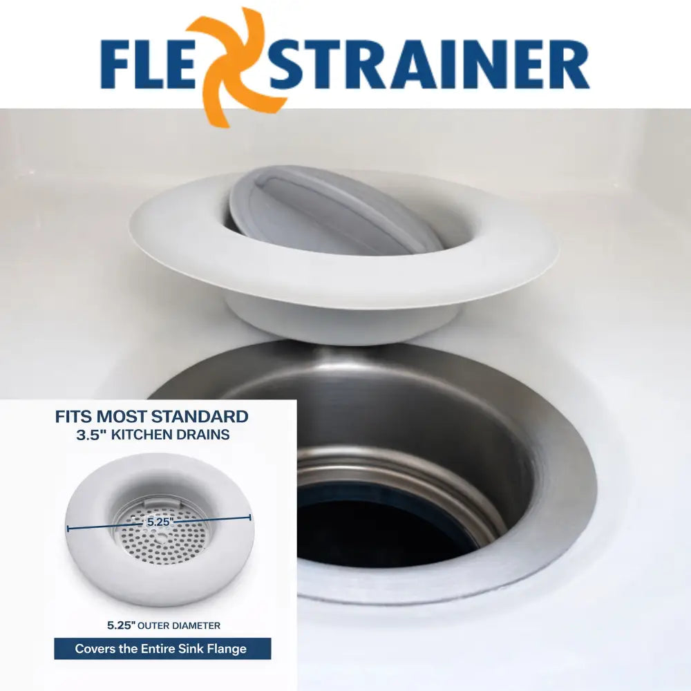 White Flex Strainer 2-in-1 kitchen sink strainer for 3.5-inch drains