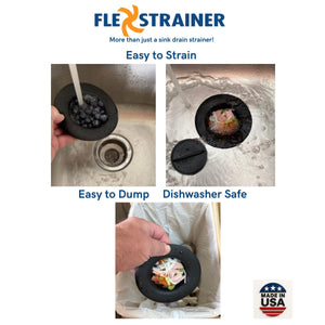 Flex Strainer Sink Strainer & Stopper 2N1 Fits Most 3.5” Drains & Disposals