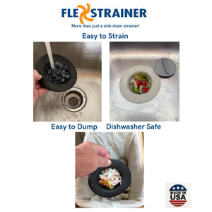 Flex Strainer Sink Strainer & Stopper 2N1 Fits Most 3.5” Drains & Disposals