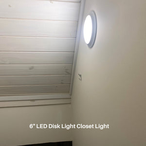 Agilux 6 inch LED Disk Light Surface Mount or Junction Box Mount Low Profile Flush Mount Ceiling Light 3000k Warm White 750 Lumens, Dimmable, Shower Closet Light (3000K 1PK)