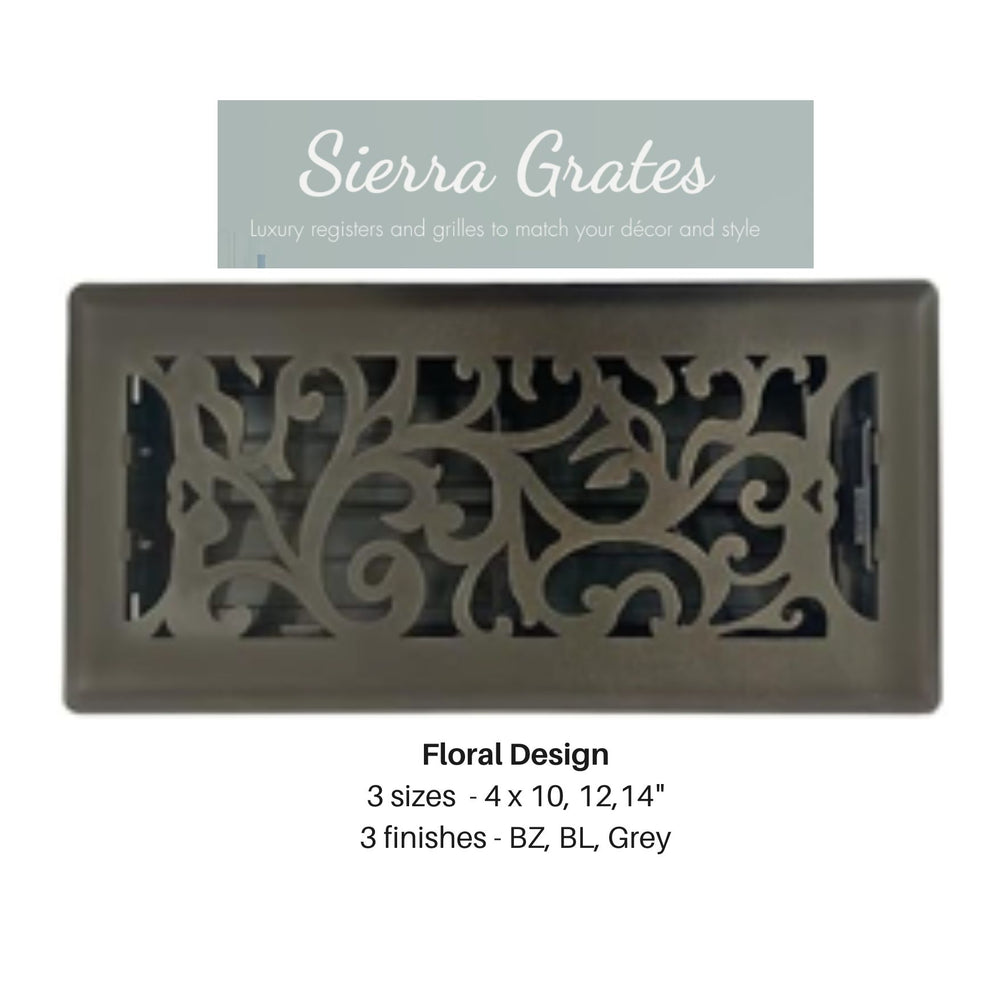 Sierra Grates Floral Floor Register