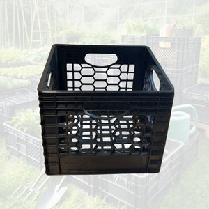 Image of Premium Product: Cratemate Heavy Duty Black Milk Crates For Storage Organization More Versatile Durable Stackable 24Qt 18 75 X 13 X 11, highlighting its features and quality.