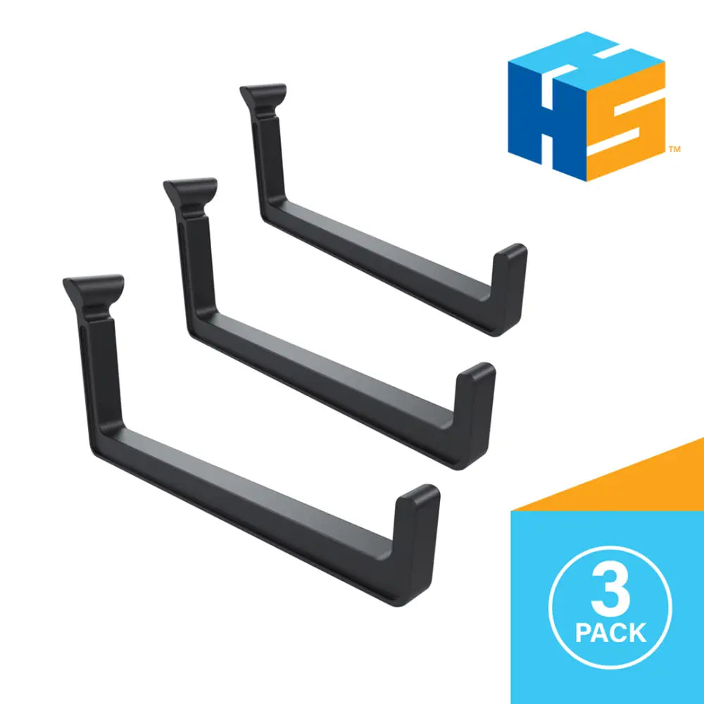 3-pack black metal shelf brackets for Hang It Simple universal storage hanger