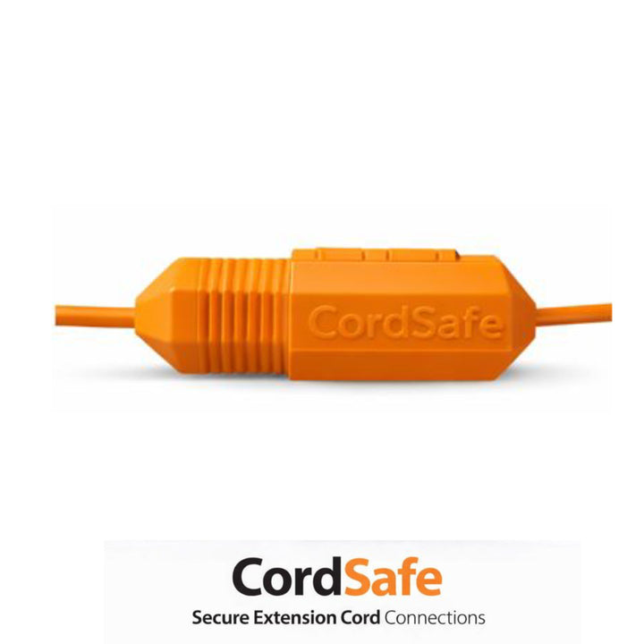 CordSafe PLUS Extension Cord Safety Cover - Weather-Resistant Plug Protector for 12-18 AWG, Outdoor Safe, Made in USA