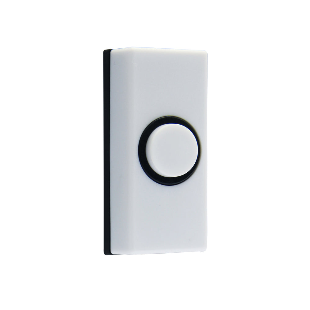 IQ America DP1814  Contemporary White Non-Lit Pushbutton Doorbell