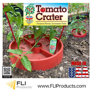 Tomato Crater DP3031-3 Vegetable Garden Watering Reservoir, Directs Fertilizer and Water to the Roots, Warms Soil, Prevents Cutworms, Weed Control, Accepts Tomato Cages 12” 3pk Red