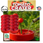 Tomato Crater Gardening Tool, 12” Red Plastic for Healthier Tomatoes 10pk