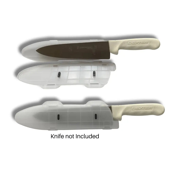 Cream-colored Blade Guard 10-inch knife edge guard with clear cover