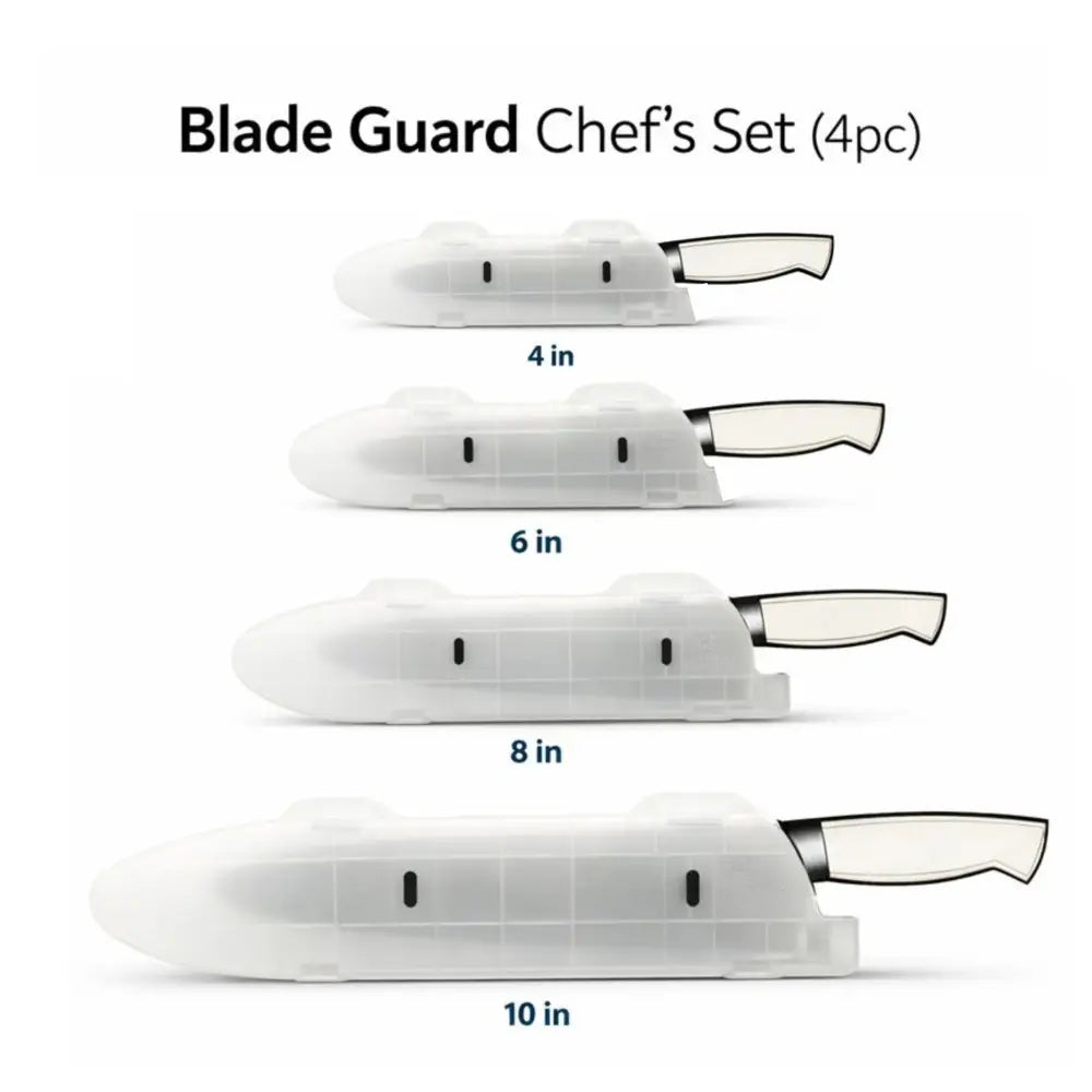 4-piece Blade Guard Chef Set with knife edge guards for 4-10 inch blades