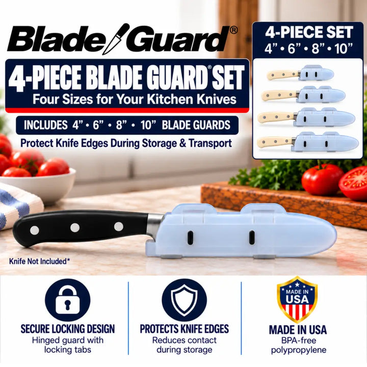 Blade Guard® Locking Knife Blade Protector 4-Piece Set - Made in USA