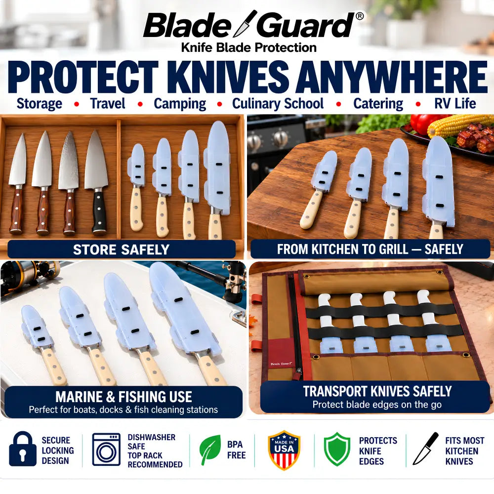Blade Guard® Locking Knife Blade Protector 4-Piece Set - Made in USA