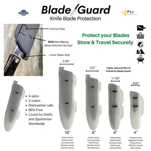 Blade Guard Clear Knife Blade Guard – Edge Protector Made in USA 4Pk set (4in 6in 8in 10in) - kitchen accessory