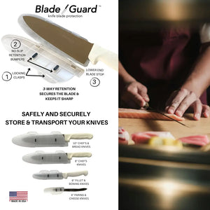 Blade Guard Clear Knife Blade Guard – Edge Protector Made in USA 4Pk set (4in 6in 8in 10in) - kitchen accessory
