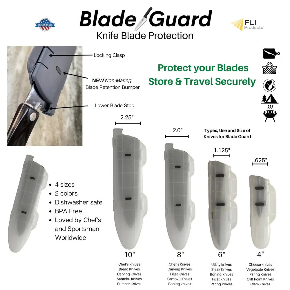 Blade Guard Clear Knife Blade Guard Edge Protector Made in USA 10in - kitchen accessory