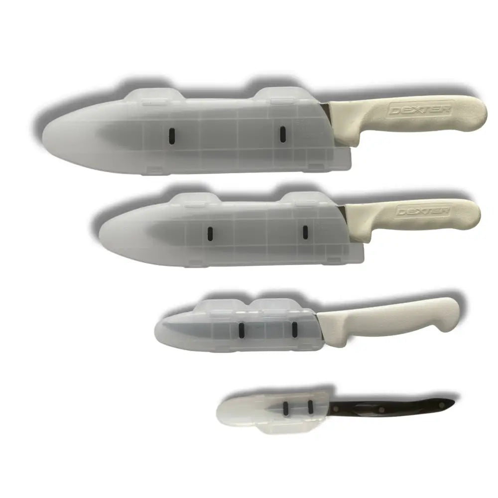 Blade Guard Clear Knife Blade Guard Edge Protector Made in USA 4Pk set (4in 6in 8in 10in) - Transparent / 4pk