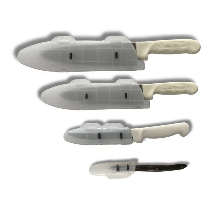 Blade Guard Clear Knife Blade Guard Edge Protector Made in USA 4Pk set (4in 6in 8in 10in) - Transparent / 4pk