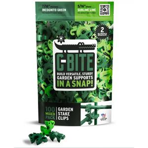 C-BITE Garden Plant Stake Clips - 50/50 Assortment for 7/16 nd 5/16‚ garden stakes 100pcs - C-BITE